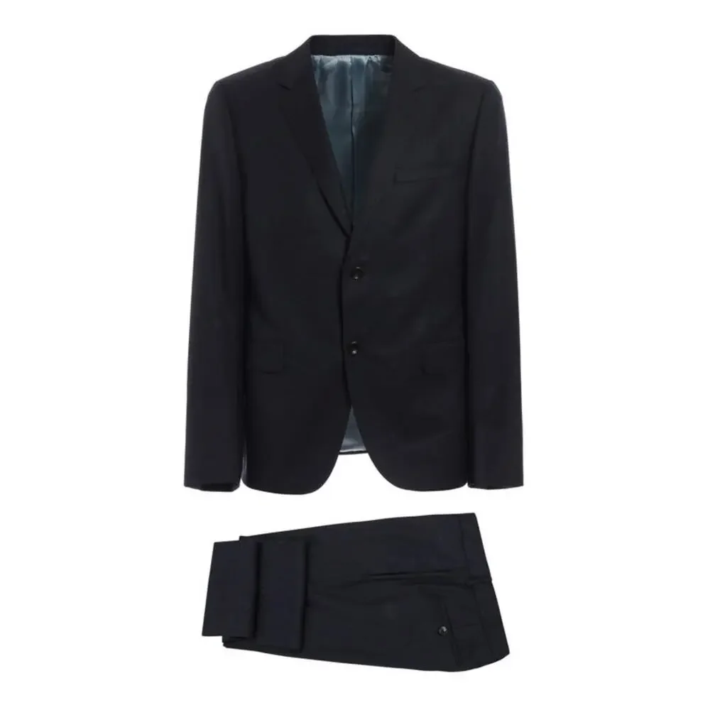 Gucci Monaco Bee Embroidered Wool Gabardine Navy 2 Piece Suit Size 46R Italy